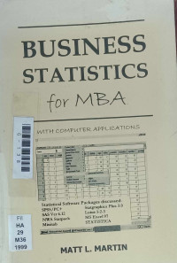 Image of Business statistics for MBA : with computer applications